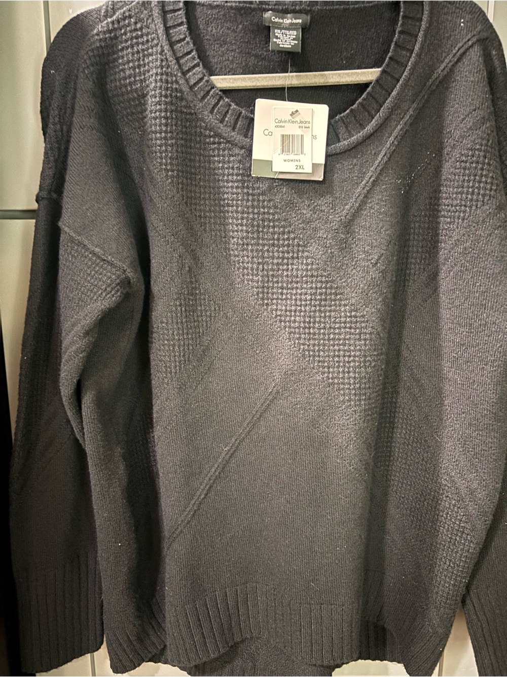 Calvin Klein Jeans Woman’s Black Knit Crewneck Sweater